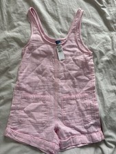 Old Navy Girls Size Small Pink Linen Romper New With Tags