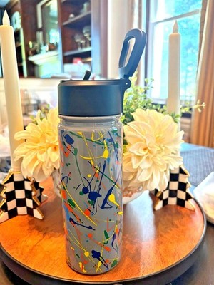 Pottery barn school WATER BOTTLE LARGE Travel comic boy paint art sport team kid