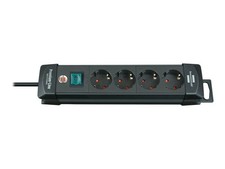 Brennenstuhl BN-1951140100 1.8m Black Plastic 4 socket s AC black extension