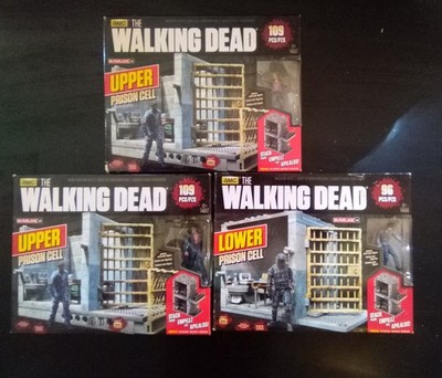 McFarlane The Walking Dead 2 Upper 1 Lower Prison Cell Lot Of 3 Building Sets