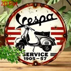 1pc Vintage Scooter Wall Art Tin Metal Signs Home Décor 8x8 Aluminum Round Tin