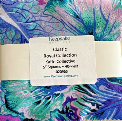 KAFFE FASSETT KAFFE COLLECTIVE ROYAL COLLECTION CHARM PACK 5" 40PC FOR KEEPSAKE QUILTING