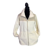 Columbia Womens L Fleece Jacket Cream Full Zi...