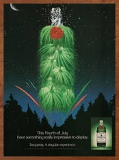 1988 Tanqueray Gin Vintage Print Ad/Poster July 4th Fireworks Man Cave Art 80s