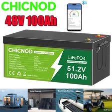 48V 100Ah LiFePO4 Lithium Battery Built-in BMS Deep Cycle For Solar RV Golf Cart