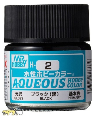 Mr. Hobby Color H2 Schwarz Glänzend - Gunze Sangyo H002 / H-002 - 10ml