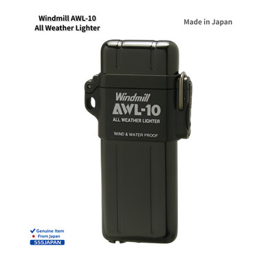 Windmill AWL-10 All Weather Turbo Lighter Black Windproof Waterproof Japan