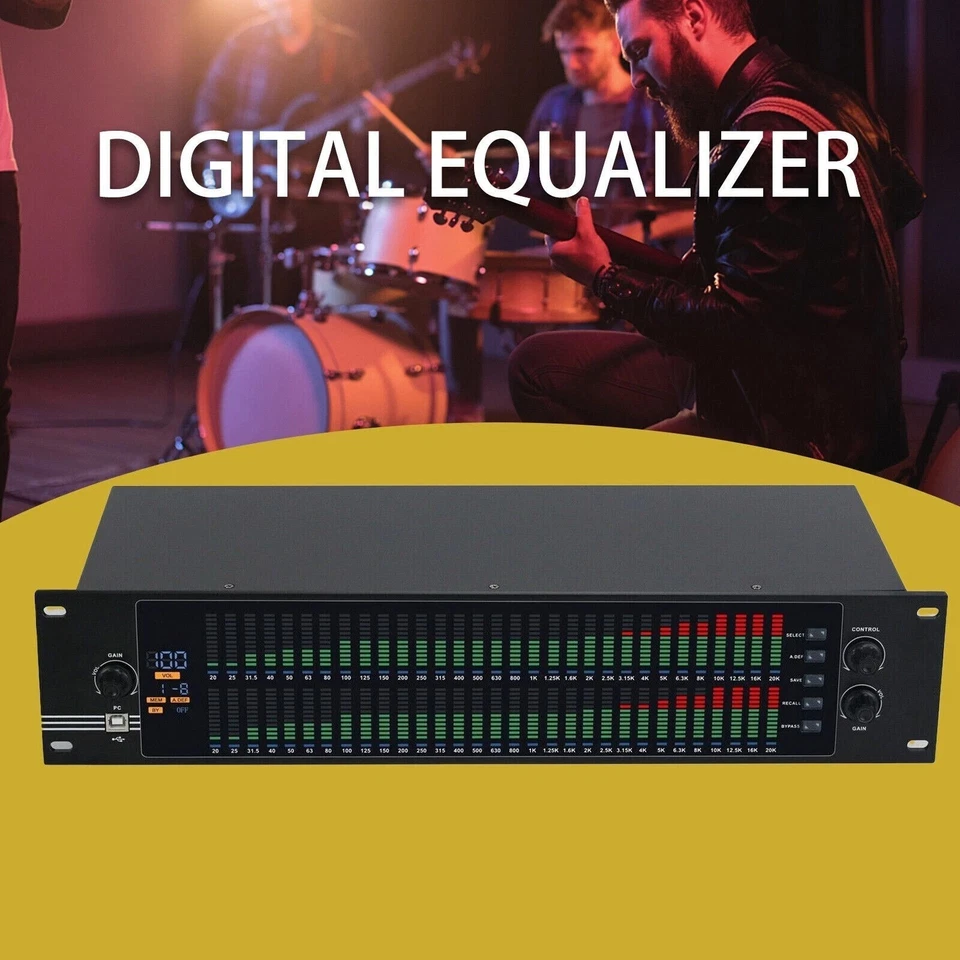 EQ-323 2U Dual 31-band Graphic Equalizer Spectrum Digital Equalizer Stage Home - Image 2 of 4