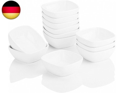 MALACASA, Serie Ramekin.Dish, 12-tlg. Set MINI Porzellan Dessert Schälchen, 