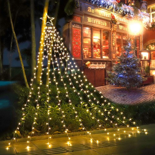 (New) Christmas Decoration Lights, 320 LED Waterfall Christmas Tree Lights wi...