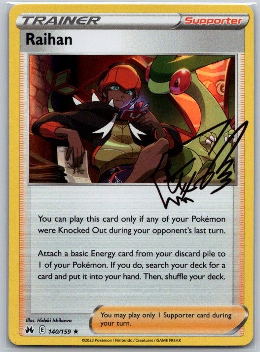 Raihan 140/159 Holo Rare Crown Zenith Pokemon Near Mint
