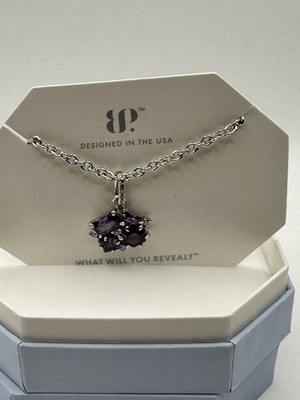 Bomb Party NK23841 ''A Hush Between Bells'' Amethyst CZ Rhodium Necklace