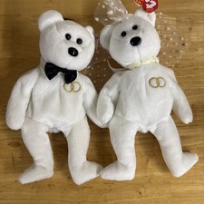 Ty Retired Mr. Mrs. Beanie Babies, Bride Groom Bears, Wedding See Pictures