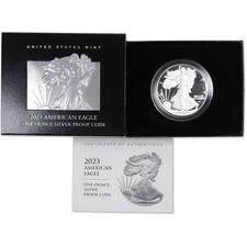 2023 W American Silver Eagle Bullion Proof $1 Coin OGP COA SKU:OPC99