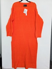 ASOS Edition Size 8-10 S  orange relaxed oversized knitted midi jumper dress 297