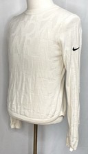 Nike Wool Blend Long Sleeve Top L Cream Thumb Holes Running Outdoor Base Layer