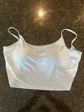 Light Blue SHEIN Spaghetti Strap Crop Top Open Back Size Large