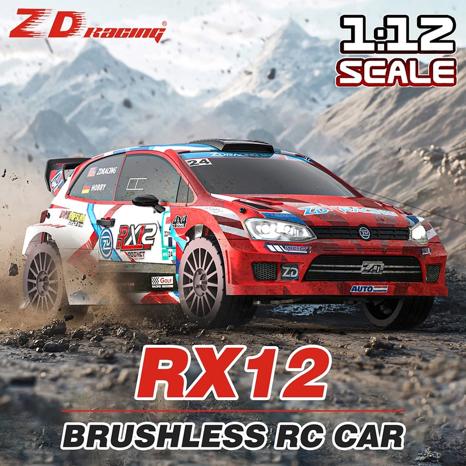 ZD Racing RX12 RC Car 1:12 Scale Brushless 70KM/H High Speed 4WD Rally Vehicle - Image 2 of 4