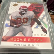 Upper Deck 2000 SPx Rookie Stars Dante Hall #96 Serial #/1350 Chiefs Rookie Card. rookie card picture