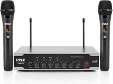 Pyle PDWM2125 Portable Uhf Wireless Microphone System - Black (Open Box)