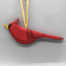 NAVAJO FOLK ART-RED CARDINAL ORNAMENT by RAY & ORLEEN LANSING-NATIVE AMERICAN