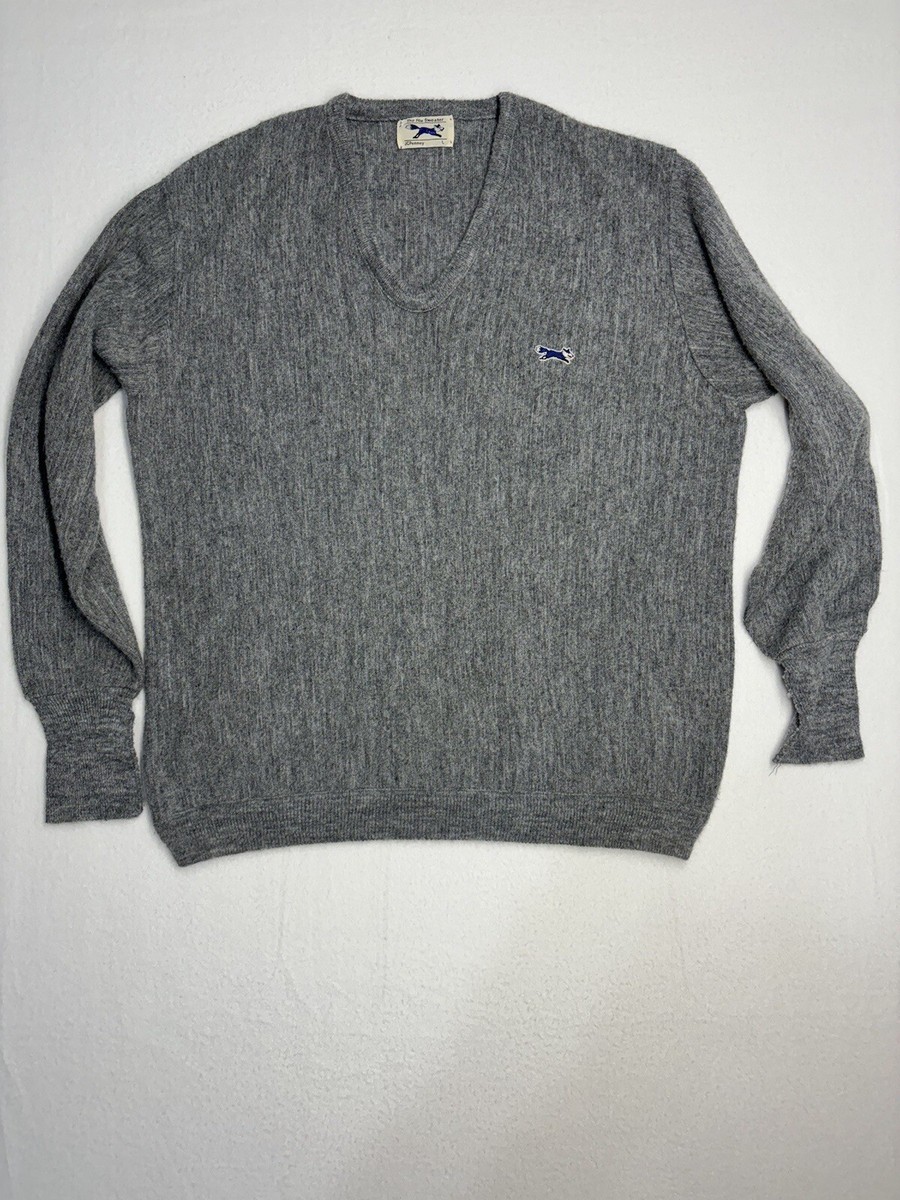 トップス JCPENNEY - THE FOX / GRAY / XL Vintage The Fox Sweater JC Penney Sweater Mens Large Gray V Neck