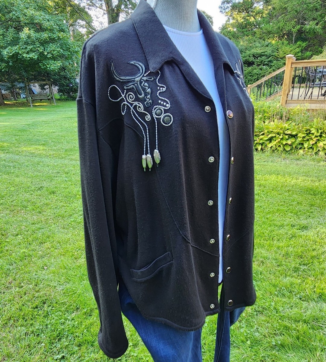 Vintage Kansai Yamamoto 80s Western Black Jacket Bat Sleeves