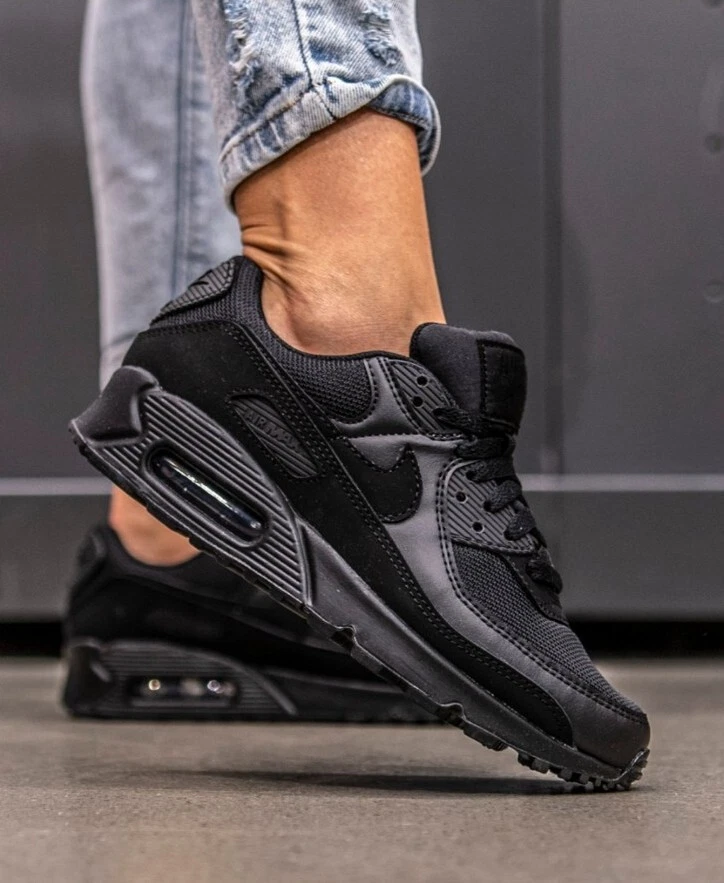 vitamin Nebu filosofisk Nike Women s Air Max 90 CQ2560-002 Recraft Triple Black Women&#039;s  Running Shoes | eBay