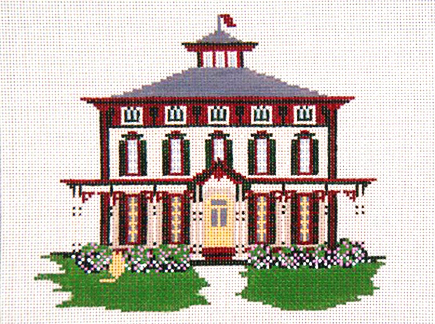 Southern Mansion, Cape May, NJ handpainted Needlepoint Canvas Needle