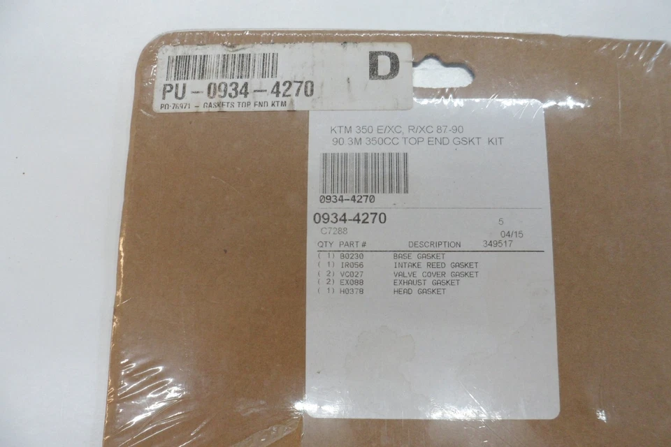 NOVO 87 88 89 90 KTM 350 EXC RXC (4 TEMPOS) 90MM KIT DE JUNTA DE EXTREMIDADE SUPERIOR COMETIC C7288 - Imagem 3 de 3