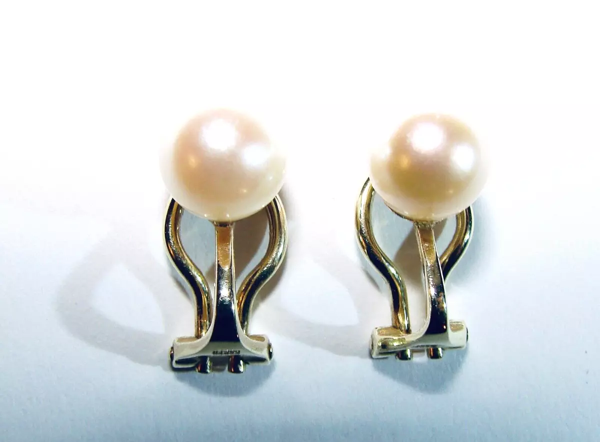 Omega back pearl earrings sale