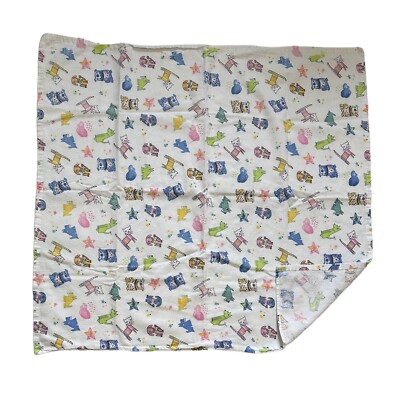 Cats Dogs Animals Doodle Star White Cotton Baby Infant Kids Swaddle Blanket