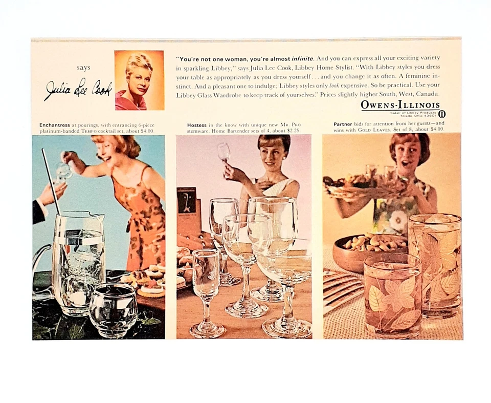 Vintage Libbey Glassware ad (2) 1965 barware drinking glasses advertisements - Image 3 of 3