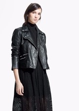 Mango Gorgeous Leather Biker Jacket - Size Xs - Blogger Fave