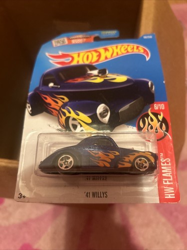 Hot Wheels HW Flames 6/10 (2015) Blue '41 Willys Toy Car 96/250 - 第 3/3 張圖片