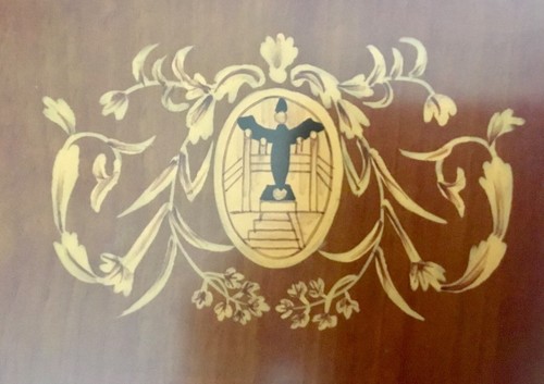 Wildwood Accents Hinged Box  w/ Painted “Marquetry” Details - Picture 2 of 9