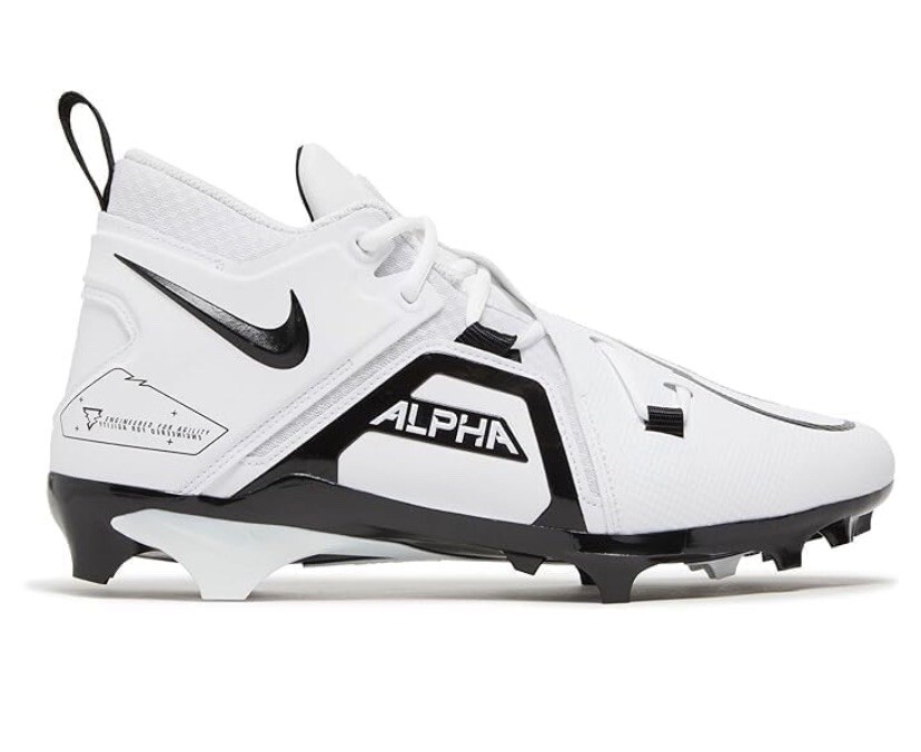 Nike Alpha Menace 3- Mens Sz 18. Shark White Black Football‎ Cleats DM1788 103 NEW Nike Alpha Menace Pro 3 White Black | Mercari main image 4