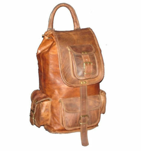 Real leather City Bag backpack rucksack briefcase travel bag handmade OVERNIGHT