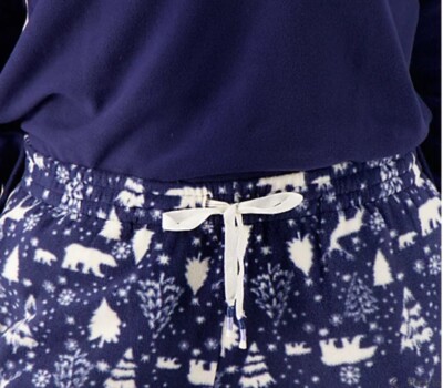 Cuddl Duds Fleecewear with Stretch Petite Jogger Pajama Set Red/FairIsle PL  A545