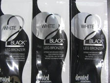 50 PACKETS DEVOTED CREATIONS WHITE 2 BLACK LEG BRONZER TANNING LOTION