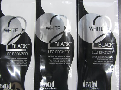 5 PACKETS DEVOTED CREATIONS WHITE 2 BLACK LEG BRONZER TANNING LOTION