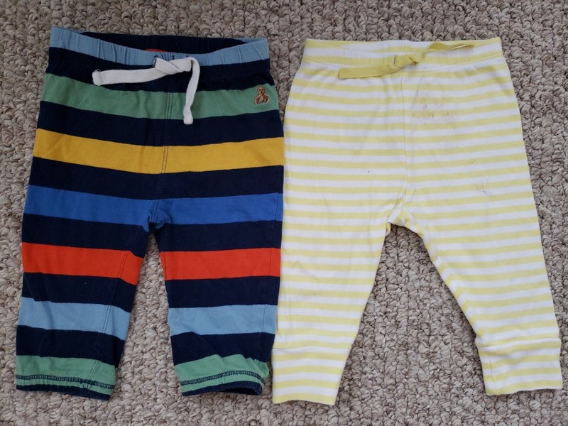 Baby Gap Lot Of 2 Knit Pants Striped 6-12 M