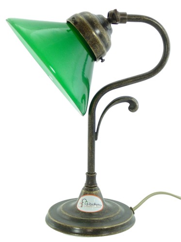 Vetro Di Ricambio Per Lampada Ministeriale/da Banchiere – Colore Verde Opalino, Diametro 25 Cm, Altezza 12.5 Cm