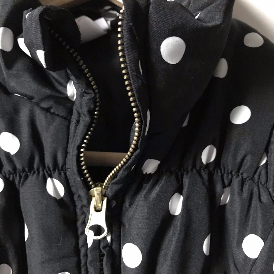 Circo Polka Dot Black & White Puffer Vest Outdoor School Warm Kids Girl size S - Image 4 of 4