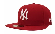 New Era 59Fifty Men Women Cap Basic New York Yankees Scarlet Red Size 8 1/8 Hat