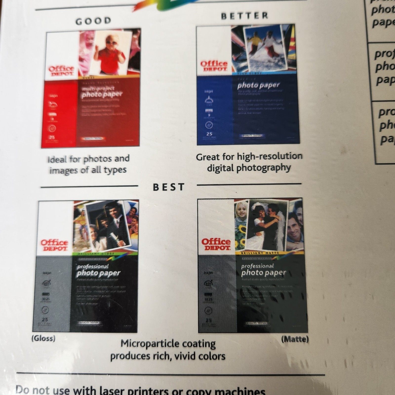 5 Office DEPOT Premium Photo Paper High Gloss 100 Sheet 4" X 6" for