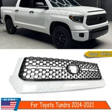 Front Bumper Grille Mesh Grill For 2014-2021 Toyota Tundra TRD Style Super White
