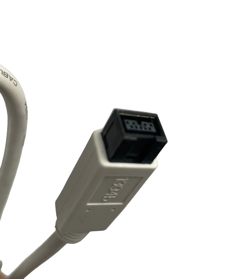FireWire 1394b 800 IEEE 9 Pin to 9 Pin Male to Male Cable for PC / Mac ( White ) - Image 3 of 4