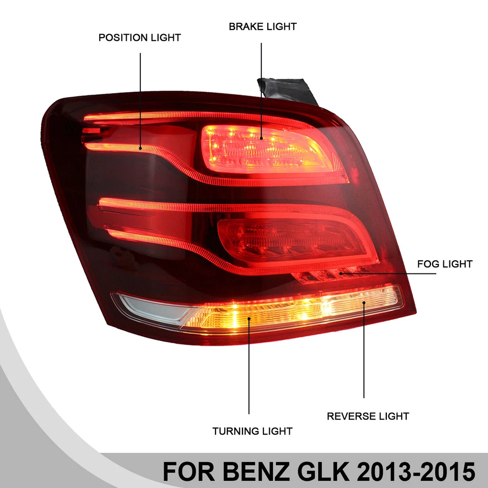Driver Side Tail Light For 2013-2015 Mercedes Benz GLK250 GLK350 Rear Brake Lamp - Image 2 of 4