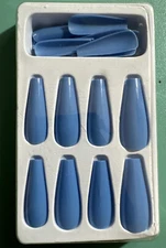 Press on Nails Long Coffin Fake Nails 24pcs Blue